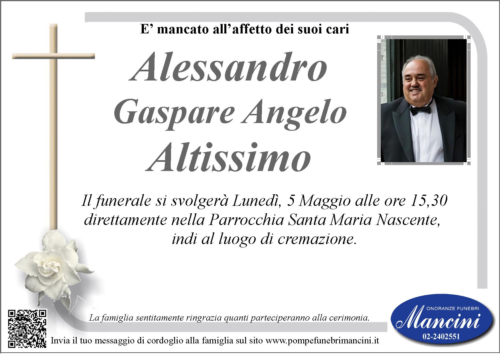 Alessandro Gaspare Angelo Altissimo
